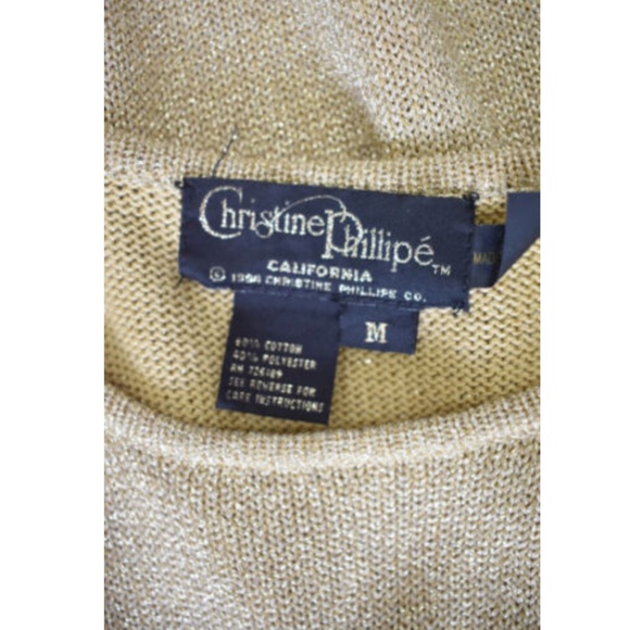 Christine Phillipe Gold Knit Cami Top Medium - Picture 6 of 7